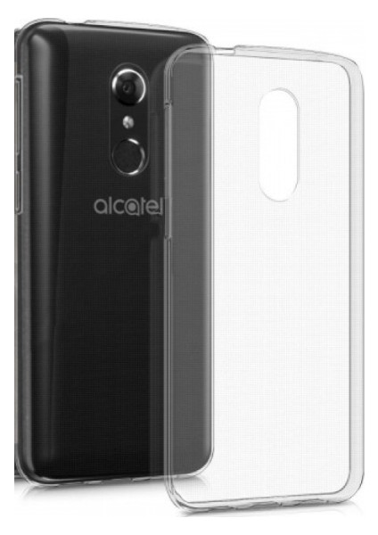 Alcatel 1S İnce Şeffaf Kılıf - Şeffaf Beyaz