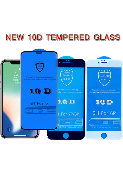 Panther Apple iPhone 7 Tam Kaplayan 10D Ekran Koruyucu + Silikon Kılıf - Siyah