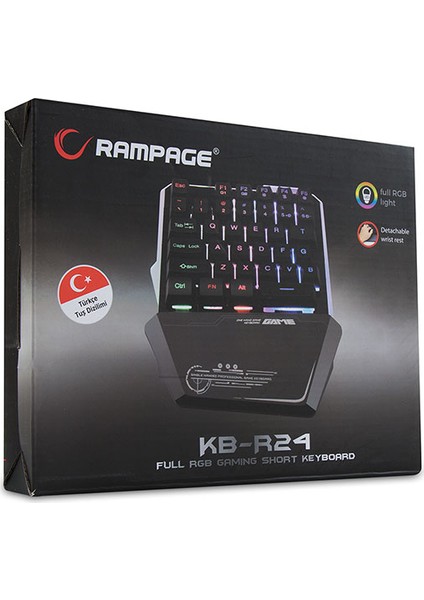 KB-R24 Rgb Metal Gövdeli Ufak Gaming Klavye + Gaming Mouse Pad