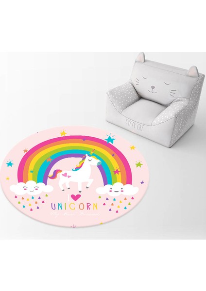 HV336P Unicorn Pembe Çocuk Odası Halısı