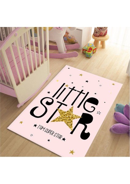 HV333P Little Star Yıldızlı Pembe Çocuk Halısı