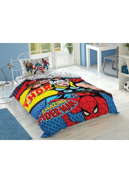 Lisanslı Tek Kişilik Nevresim Takımı Marvel Comics