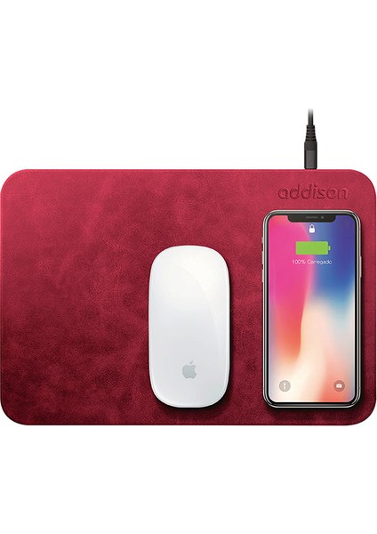 WMP-15 Kablosuz Şarjlı Mouse Pad Kırmızı