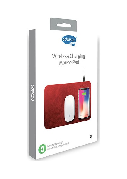WMP-15 Kablosuz Şarjlı Mouse Pad Kırmızı