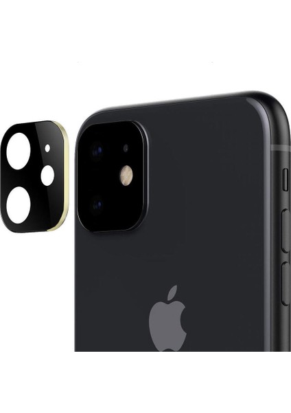 Apple iPhone 11 Kamera Korumalı Çerçeve Gold