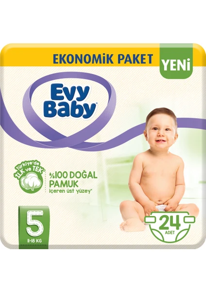 Evy Baby Bebek Bezi 5 Beden Junior 24 Adet (Yeni)