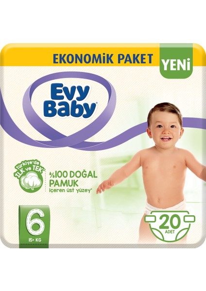 Evy Baby Bebek Bezi 6 Beden XL 20 Adet (Yeni)