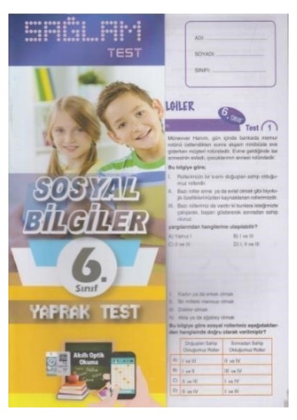 Molekül 6. Sınıf Sosyal Bilgiler Sağlam Yaprak Test Poşetliyeni