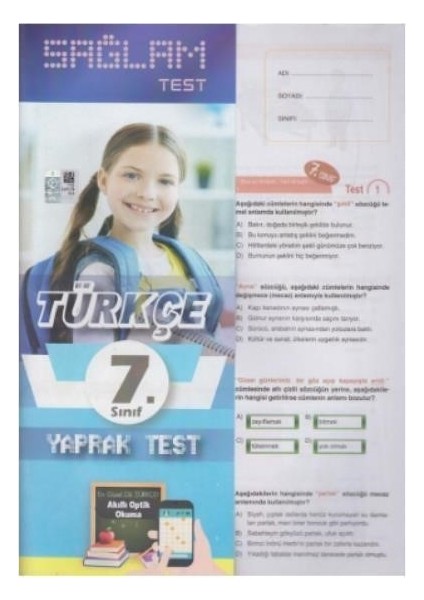 Molekül 7. Sınıf Türkçe Sağlam Yaprak Test Poşetliyeni