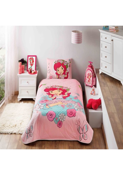 Strawberry Shortcake Candy Ranforce Yatak Örtüsü Tek Kişilik