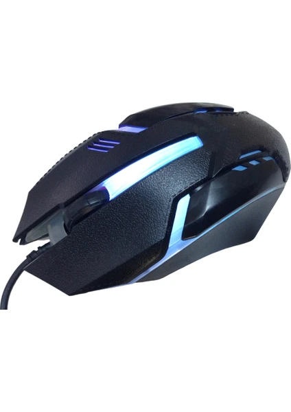 M718 900 Dpi Siyah USB 7renk Işıklı Oyuncu Mouse