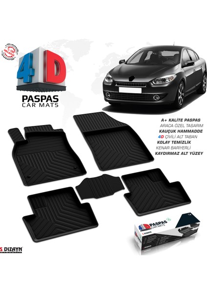 Renault Fluence 4D Havuzlu Paspas 2010-2016 A+Kalite