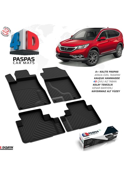 Honda CR-V 4D Havuzlu Paspas 2012-2018 A+Kalite