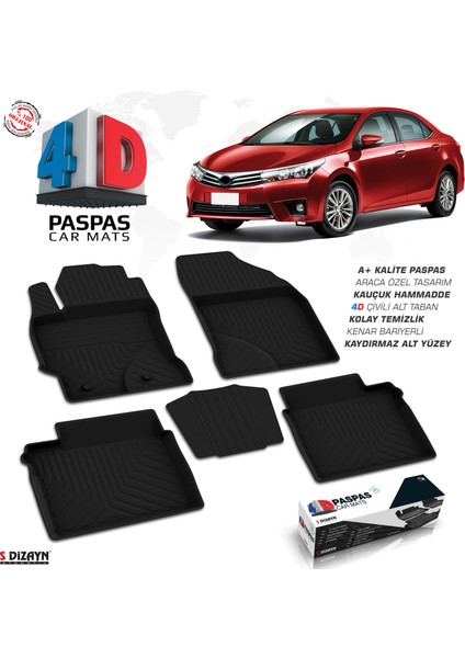 Toyota Corolla 4D Havuzlu Paspas 2013-2018 A+Kalite