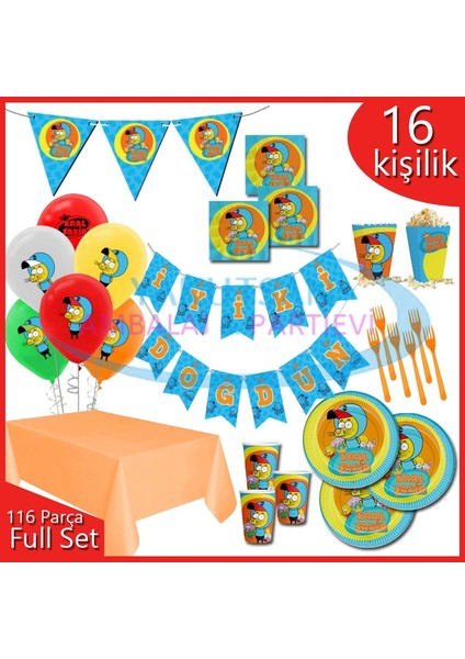 Kral Şakir Action Konsept Full Parti Seti 16 Kişilik 116 Parça