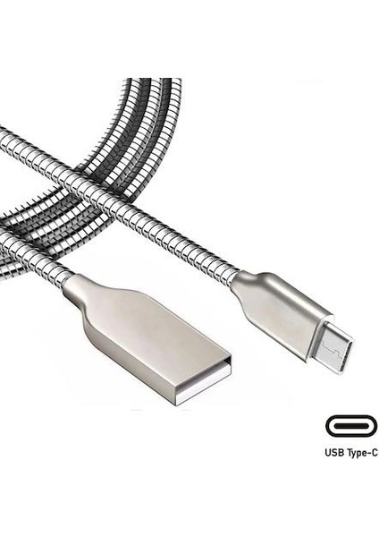 Type C Uyumlu Metal Hızlı Araç Şarj Cihazı Metal Kablo Çift Giriş USB 3.1