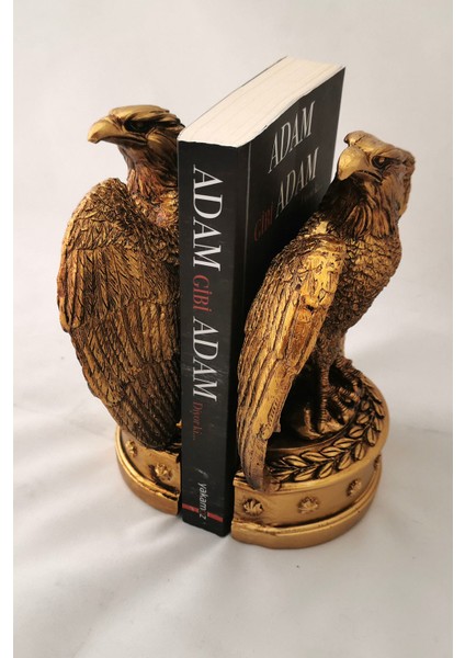 Kitap Tutucu Kartal 2 Li Set.altın Renk