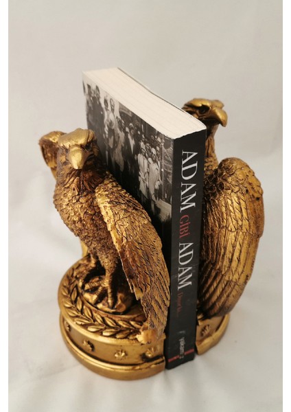 Kitap Tutucu Kartal 2 Li Set.altın Renk