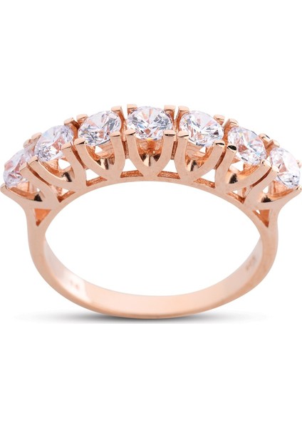 Dört Tırnak V Montür Rose Renk Beştaş Yüzük - Gms184