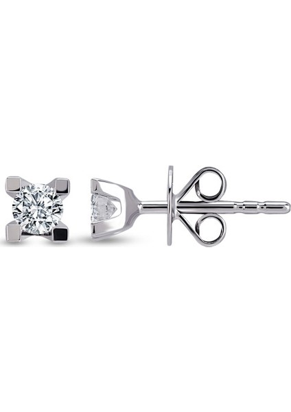 0.18 Ct Tektaş Takoz Tırnak Küpe