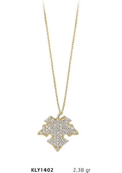 14 Ayar Altın Taşlı Yaprak Kolye Kly1402 fiyatları