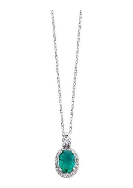 Anturaj Oval Gümüş Kolye - Gms1561