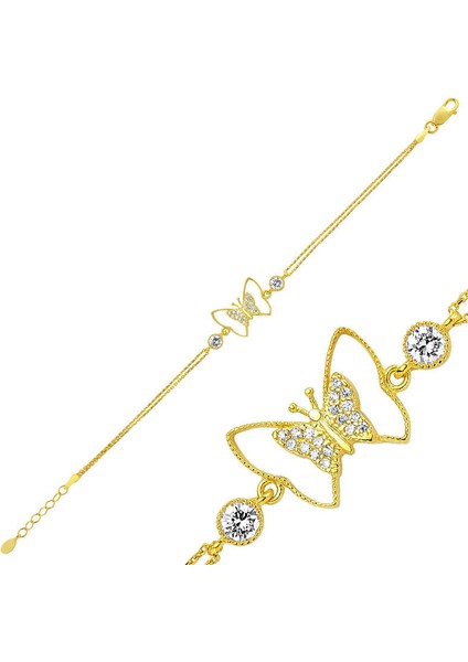 Br0460172 Gümüş Kelebek Bayan Bileklik