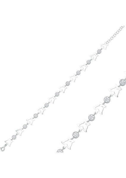 Br0460334 Gümüş Kelebek Bayan Bileklik