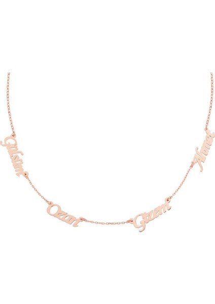 Dört İsimli Gümüş Kolye - Gms1266