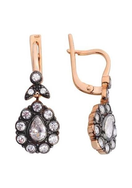 Elmas Montür Damla Gümüş Küpe - Gms572