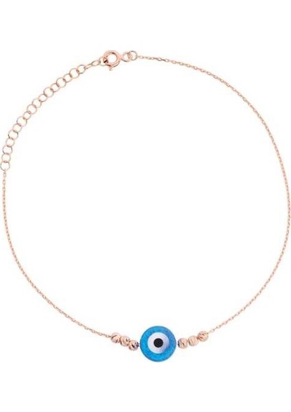 Fosforlu Sedefli Nazar Boncuğu Gümüş Bileklik - Gms732