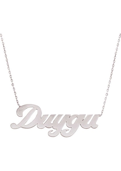 Gümüş Kişiye Özel İsimli Bayan Kolye