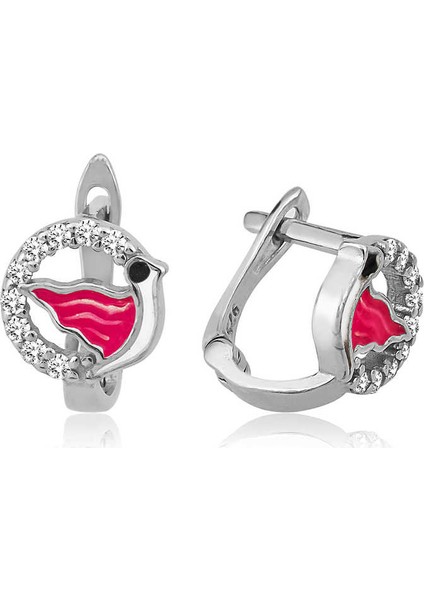 Gümüş Kuş Çocuk Küpesi