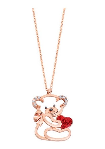 Kalpli Minik Panda Gümüş Kolye - Gms1379
