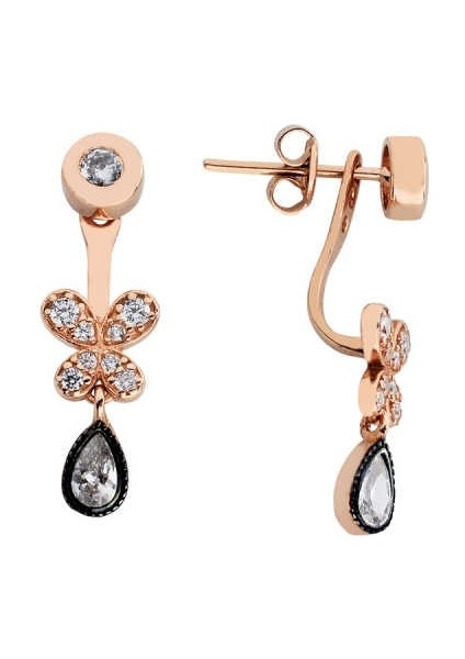 Kelebek Piercing Gümüş Küpe - Gms589