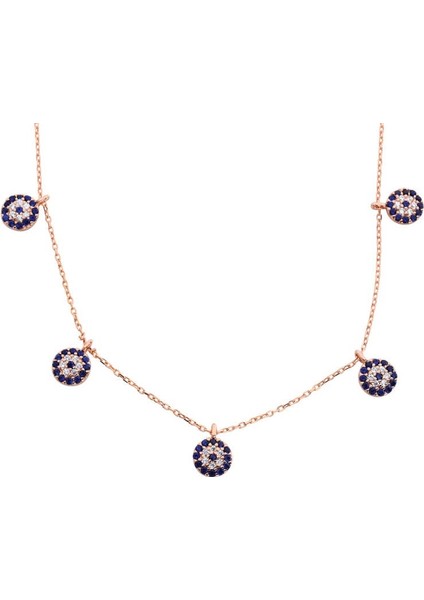 Nazar Boncuklu Şans Gümüş Kolye - Gms904