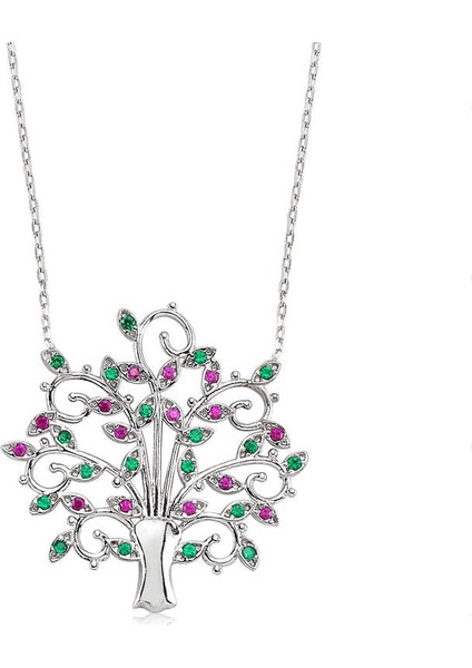 Pt1340099 Gümüş Hayat Ağacı Bayan Kolye