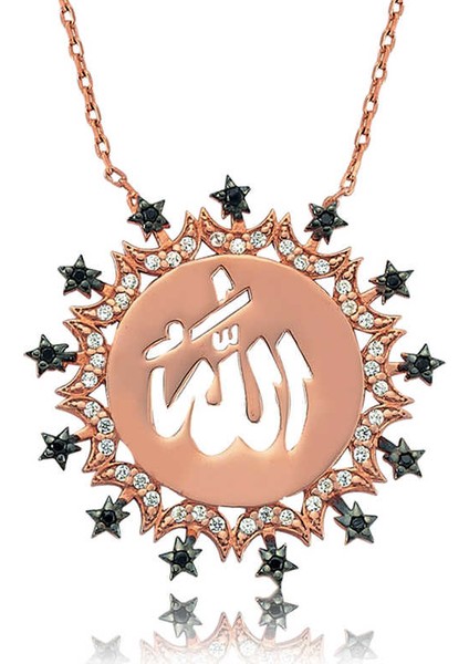 Pt2610206 Gümüş Allah Yazılı Bayan Kolye