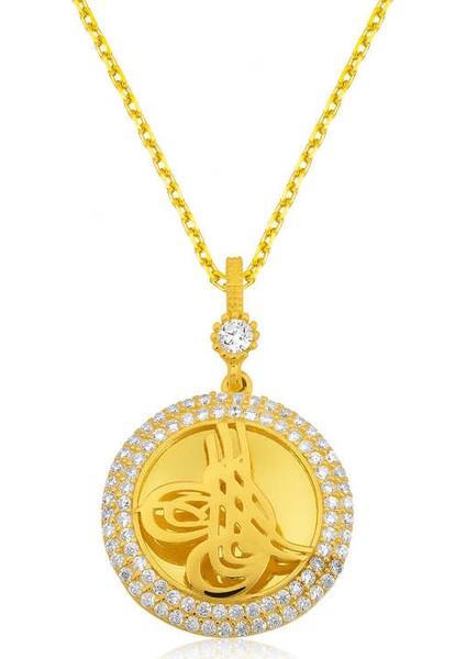 Pt2610840 Gümüş Tuğralı Bayan Kolye