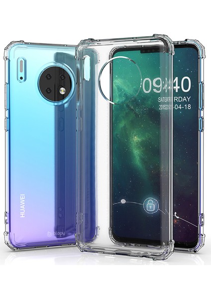 Huawei Mate 30 ile Uyumlu Crystal Fit Kılıf Crystal Clear