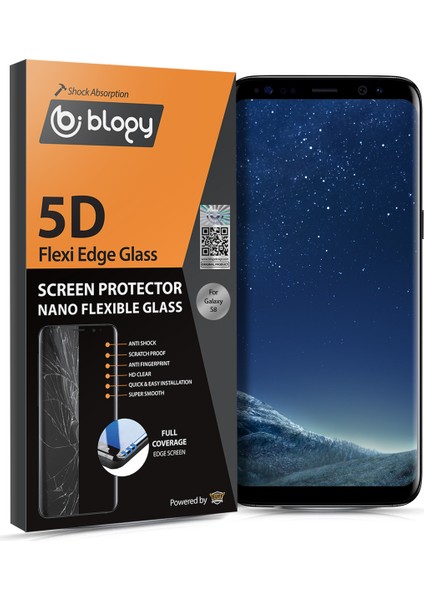 Buff Blogy Galaxy S8 Flexi Edge 5D Ekran Koruyucu