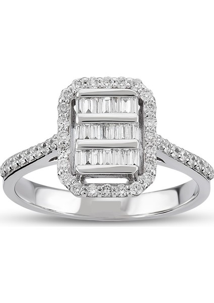 0.42 Ct Baget Pırlanta Yüzük B4