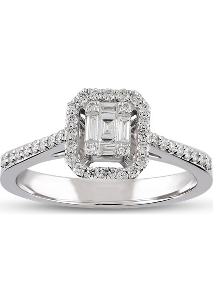 0.32 Ct Baget Pırlanta Yüzük B7