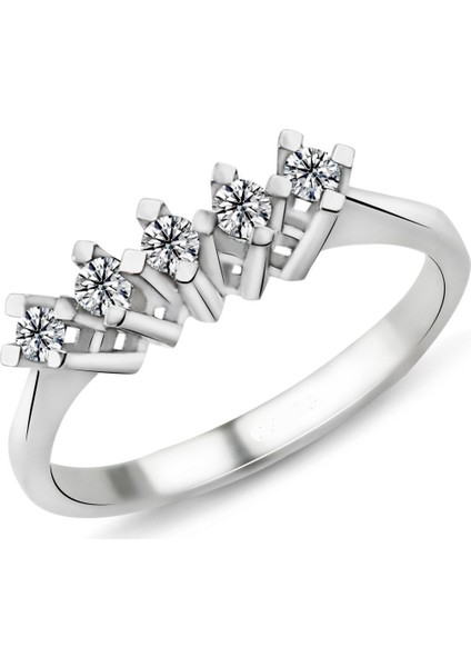 0.21 Karat D Renk Beştaş Pırlanta Yüzük Pb569