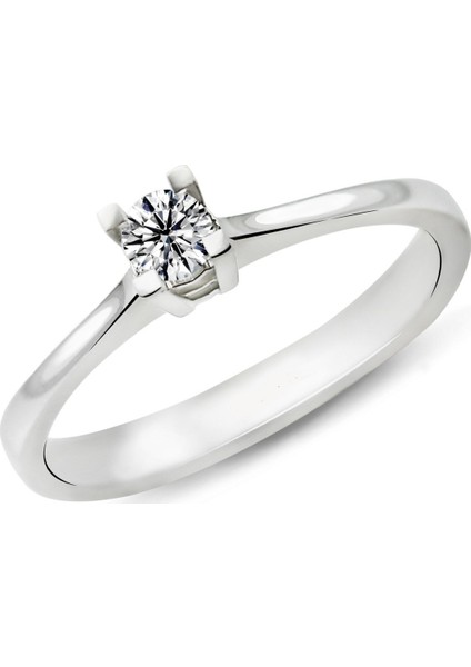 0.19 Karat D Renk Pırlanta Tektaş Yüzük Pr101