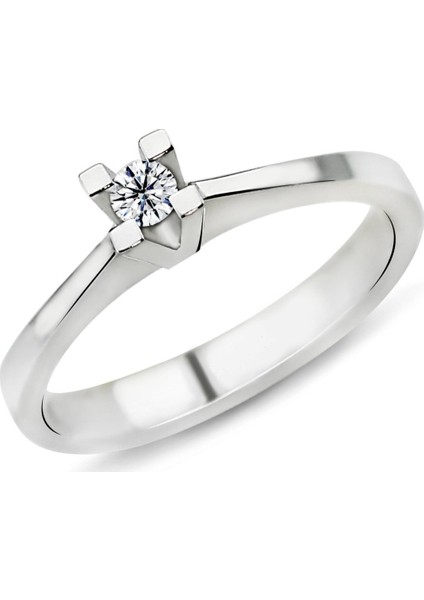 0.18 Karat F Renk Tektaş Pırlanta Yüzük Pr11