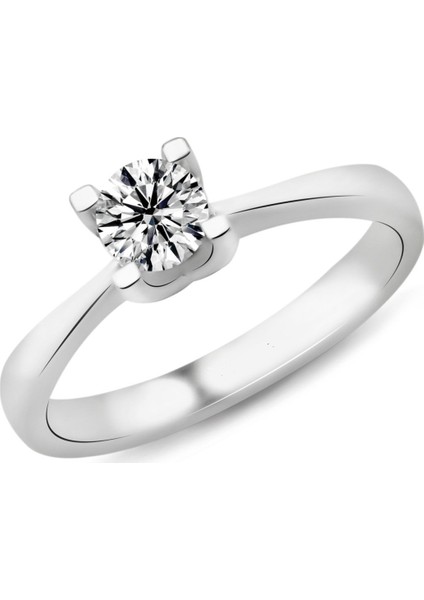 0.53 Karat F Renk Hrd Sertifikalı Pırlanta Tektaş Yüzük Pr139