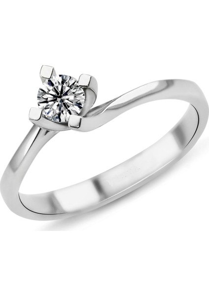 0.20 Karat D Renk Pırlanta Tektaş Yüzük Pr190