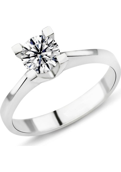 0.80 Karat G Renk Hrd Sertifikalı Pırlanta Tektaş Yüzük Pr198