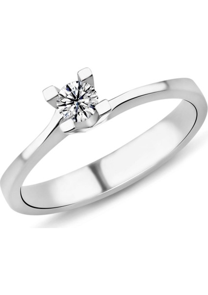 0.17 Karat E Renk Pırlanta Tektaş Yüzük Pr203